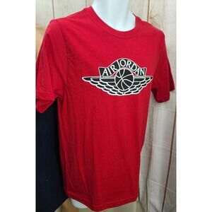 Nike Air Jordan Wings Logo Mens Sm Red & Black T-Shirt European Nike Tag
